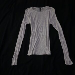H&M Light Gray Long Sleeve Top